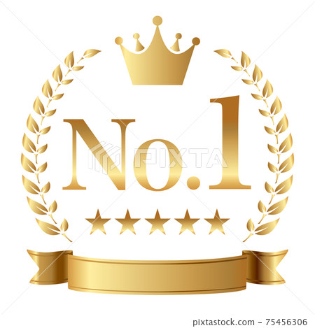 Number one crown laurel vector icon... - Stock Illustration [75456306 ...