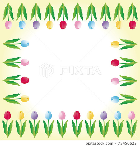 Tulip spring flower background frame copy space illustration material 75456622