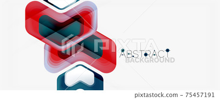 Vector 3d arrow geometric composition, abstract background for business or technology presentation, internet poster or web brochure cover, wallpaper 75457191