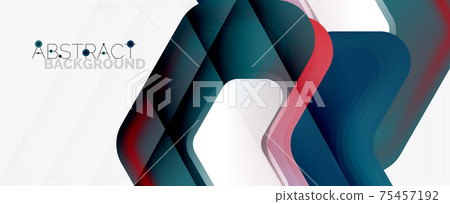 Vector 3d arrow geometric composition, abstract background for business or technology presentation, internet poster or web brochure cover, wallpaper 75457192
