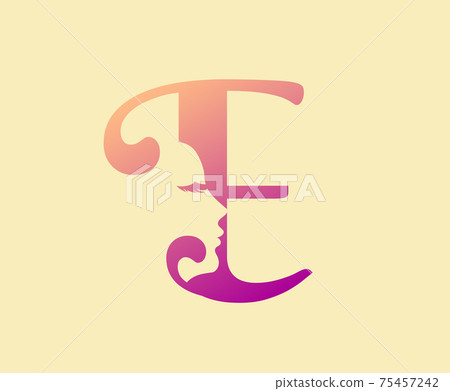 Beauty Letter E Logo Icon. Beautiful woman's face shape on Letter. Abstract design concept for beauty salon, massage, magazine, cosmetic and spa. Beauty Letter E Logo Icon. Beautiful woman's face shape on Letter. Abstract design concept for beauty salon, massage, magazine, cosmetic and spa. 75457242