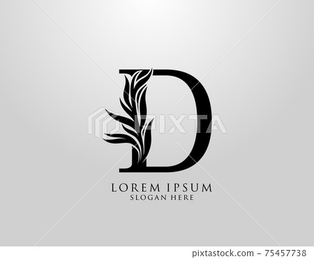 Letter D logo Nature Leaves Logo, alphabetical leaf icon. 75457738