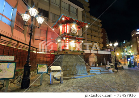 [Ehime Prefecture] Night view of Botchan Karakuri Clock (Dogo Onsen) 75457930