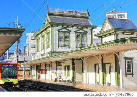 [Ehime Prefecture] Dogo Onsen Station (Iyotetsu) under fine weather 75457963