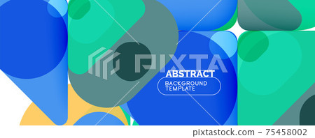 Modern geometric round shapes and dynamic lines, abstract background. Vector illustration for placards, brochures, posters and banners Modern geometric round shapes and dynamic lines, abstract background. Vector illustration for placards, brochures, posters and banners 75458002