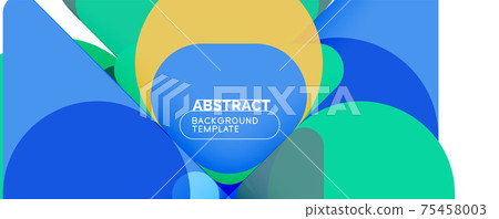 Modern geometric round shapes and dynamic lines, abstract background. Vector illustration for placards, brochures, posters and banners Modern geometric round shapes and dynamic lines, abstract background. Vector illustration for placards, brochures, posters and banners 75458003
