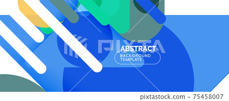 Modern geometric round shapes and dynamic lines, abstract background. Vector illustration for placards, brochures, posters and banners 75458007