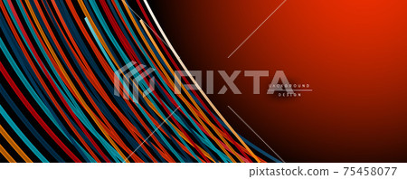 Abstract colorful lines vector background. Internet, big data and technology connections concept, abstract template 75458077
