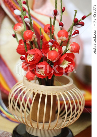 Hina dolls, peach festival, standing chicks, standing prince decoration 75458375