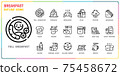 Breakfast outline icon set 75458672