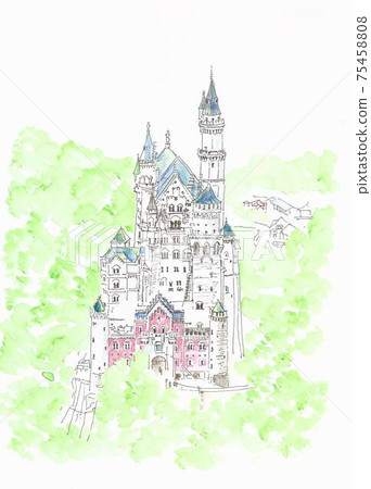 世界遺產城市景觀，新天鵝堡德國 75458808