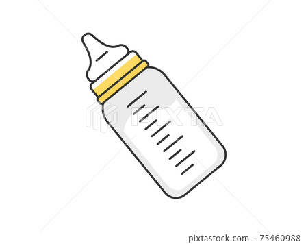 Illustration of a baby bottle with milk 75460988