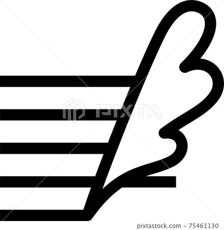 鵝毛筆和文字剪影 鵝毛筆和文字剪影 75461130