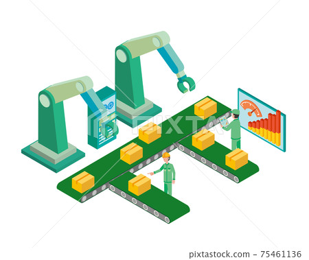 Robotized image illustration of shipping process Robotized image illustration of shipping process 75461136
