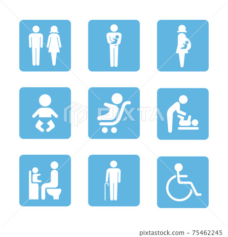 Icon illustration set of people used in signs 75462245