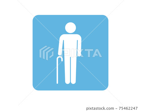 with著拐杖的人的圖標 75462247
