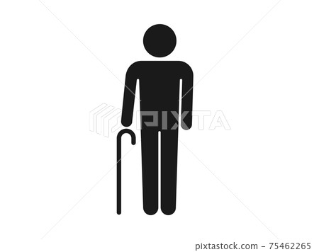Icon of a person with a cane - Stock Illustration [75462265] - PIXTA