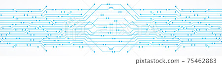 Abstract Digital Technology Background, blue circuit board pattern, microchip, power line 75462883
