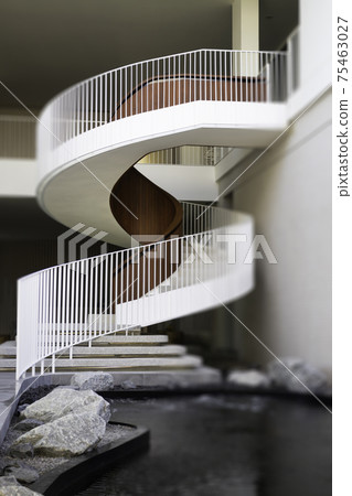 White curve stair office building 75463027