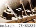 Nut and bolt close up with shallow Dof 75463225
