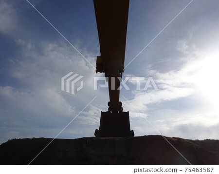 Shovel car silhouette Shovel car silhouette 75463587