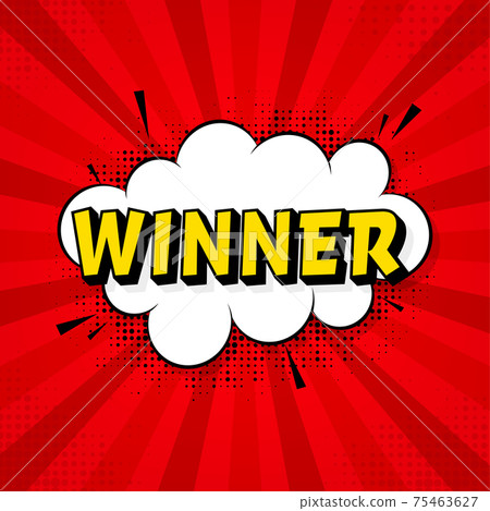 3d retro winner for banner design. Win prize. Pop style. Vector background. Retro template for game background design. 3d retro winner for banner design. Win prize. Pop style. Vector background. Retro template for game background design. 75463627