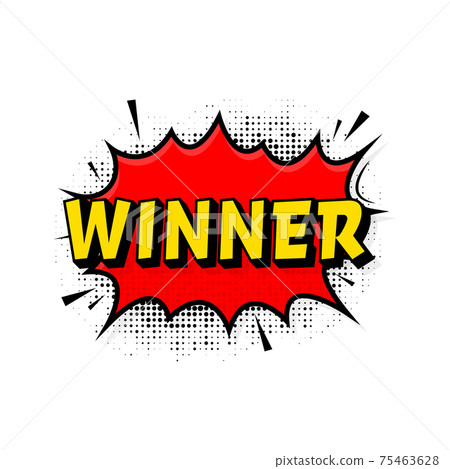 3d retro winner for banner design. Win prize. Pop style. Vector background. Retro template for game background design. 75463628