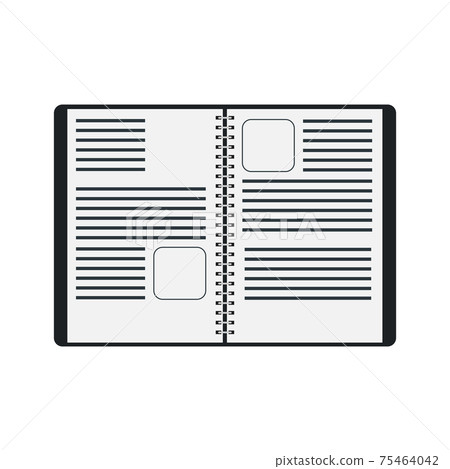 Book learning cover school isolated white design symbol. Knowledge book study object symbol read. Bookstore cover document school teaching concept brochure. Learning encyclopedia note wisdom cover 75464042