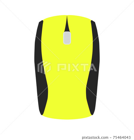PC computer mouse vector illustration technology with button equipment device icon. PC object isolated white symbol. Modern electronic mouse with scroll pointer tool shape. Computer device accessory 75464043