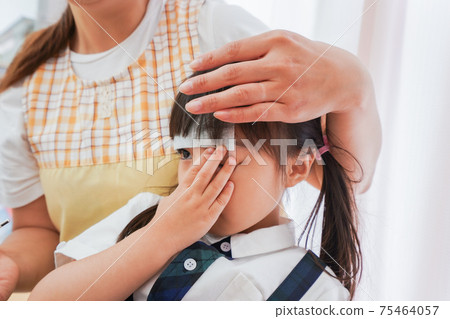 Poor health child and nursery teacher Poor health child and nursery teacher 75464057