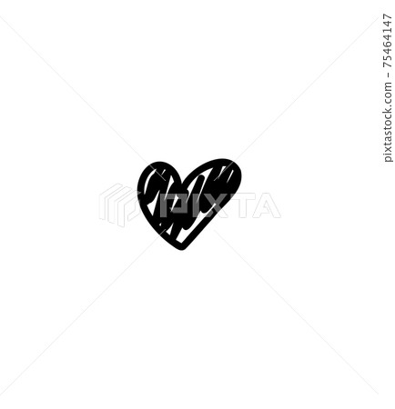 Hand drawn heart shape vector isolated on white... - Stock Illustration ...