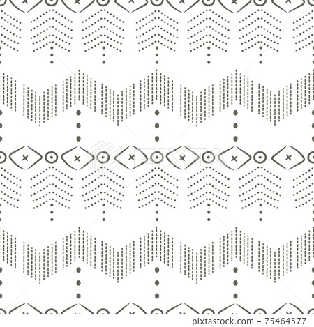 Ethnic textile decorative ornamental dotted stripes seamless pattern Ethnic textile decorative ornamental dotted stripes seamless pattern 75464377