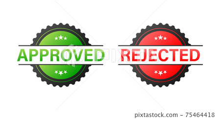 Vector rubber stamps approved and rejected. Vector illustration. 75464418