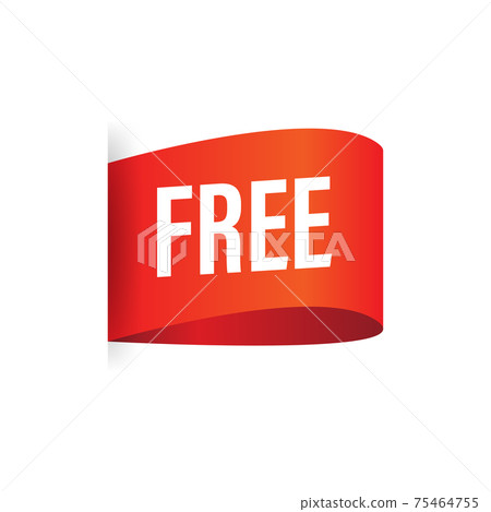 Flat icon with free banner. Typography poster. Buy offer sticker. Vector text. Flat icon with free banner. Typography poster. Buy offer sticker. Vector text. 75464755