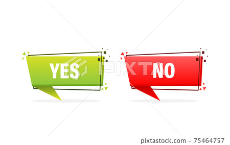 Check mark button with yes and no. Flat simple style trend modern red and green checkmark. Check mark button with yes and no. Flat simple style trend modern red and green checkmark. 75464757
