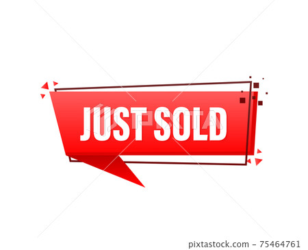Just sold red label on white background. Vector illustration. 75464761