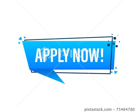 Cool vector 'Apply' banner in flat design. Vector illustration. Cool vector 'Apply' banner in flat design. Vector illustration. 75464780