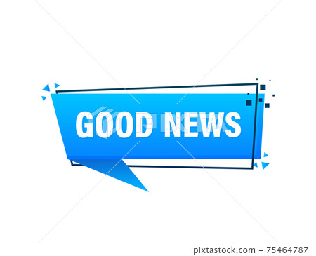 Good News megaphone banner in 3D style on white background. Vector illustration. Good News megaphone banner in 3D style on white background. Vector illustration. 75464787