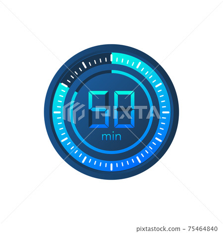 The 50 minutes, stopwatch vector icon. Stopwatch icon in flat style on a white background. Vector stock illustration. The 50 minutes, stopwatch vector icon. Stopwatch icon in flat style on a white background. Vector stock illustration. 75464840