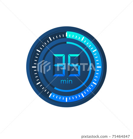 The 35 minutes, stopwatch vector icon. Stopwatch icon in flat style on a white background. Vector stock illustration. The 35 minutes, stopwatch vector icon. Stopwatch icon in flat style on a white background. Vector stock illustration. 75464847