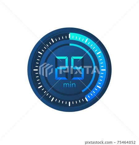 The 25 minutes, stopwatch vector icon. Stopwatch icon in flat style on a white background. Vector stock illustration. The 25 minutes, stopwatch vector icon. Stopwatch icon in flat style on a white background. Vector stock illustration. 75464852