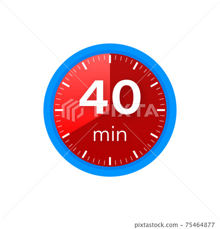 The 40 minutes, stopwatch vector icon. Stopwatch icon in flat style on a white background. Vector stock illustration. The 40 minutes, stopwatch vector icon. Stopwatch icon in flat style on a white background. Vector stock illustration. 75464877