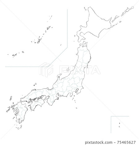 Japanese style map of Japan 75465627