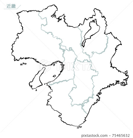 Japanese-style map of Japan Kinki region 75465632