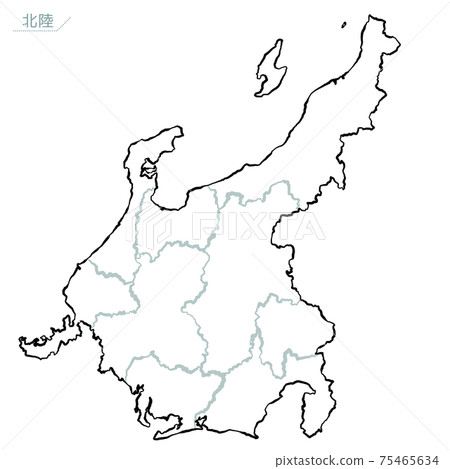 Japanese-style map of Japan Chubu region 75465634