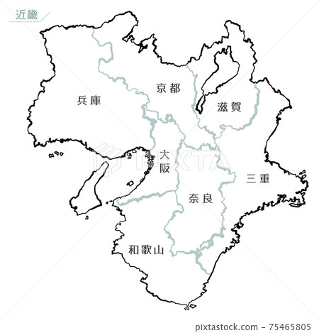 Japanese-style map of Japan Kinki region 75465805