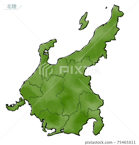 Japanese-style map of Japan Chubu region 75465811