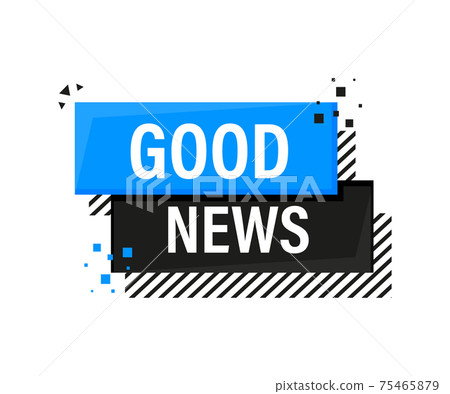 Good News megaphone banner in 3D style on white background. Vector illustration. 75465879