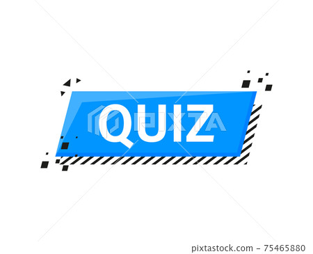 Quiz blue banner in 3D style on white background. Vector illustration. Quiz blue banner in 3D style on white background. Vector illustration. 75465880