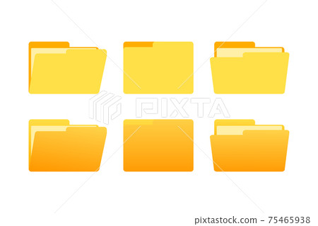 Realistic icon yellow folder. Realistic vector. Isolated vector illustration. Document icon. 75465938